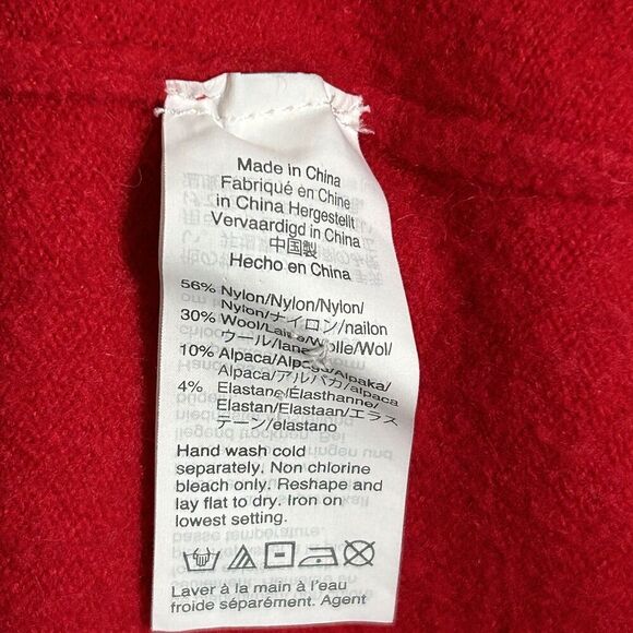 J.Crew Turtleneck Sweater Supersoft Yarn Size Medium Red Merino Wool Alpaca - Picture 6 of 6